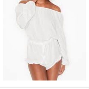 NEW Victoria Secret Romper Cover Up White Size XL Light Weight